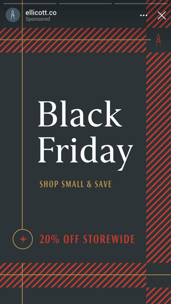 Social post for Ellicott & Co: Black Friday Sale