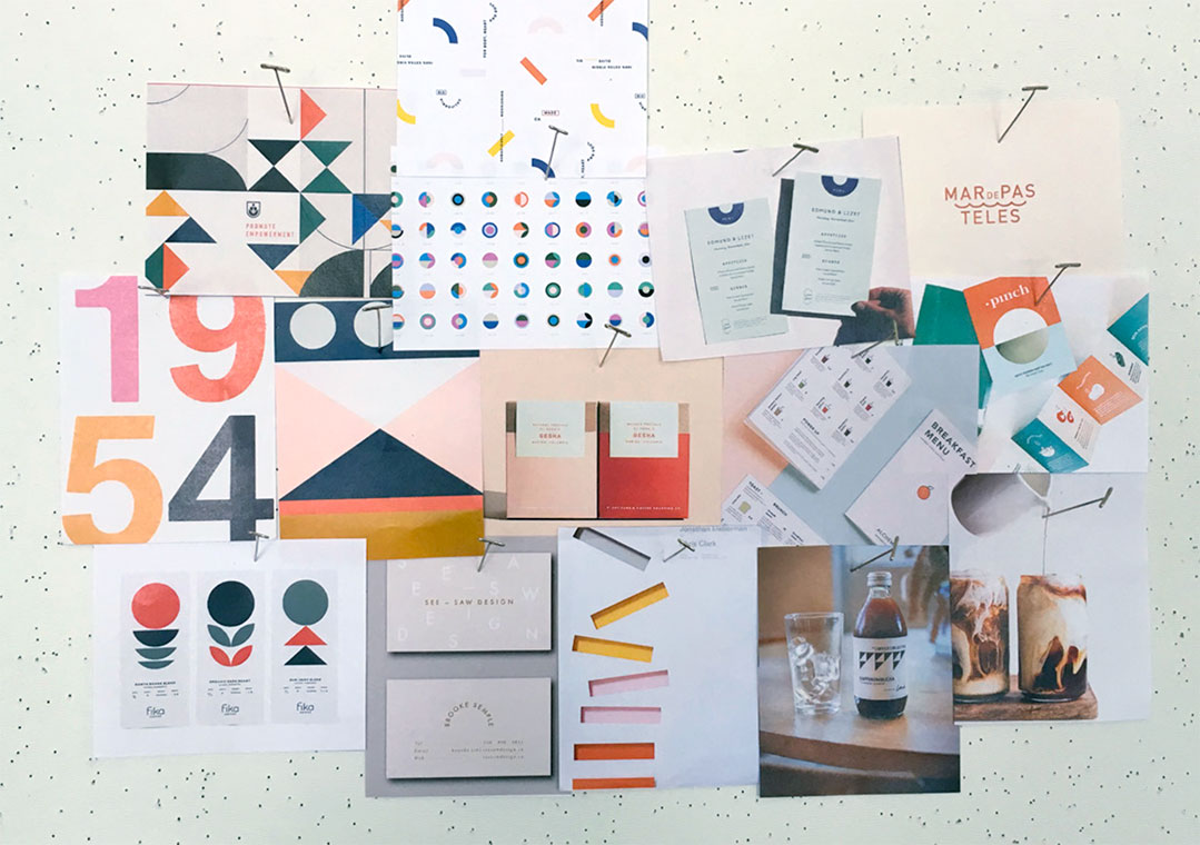 mood board for Passenger Coffee's new brand