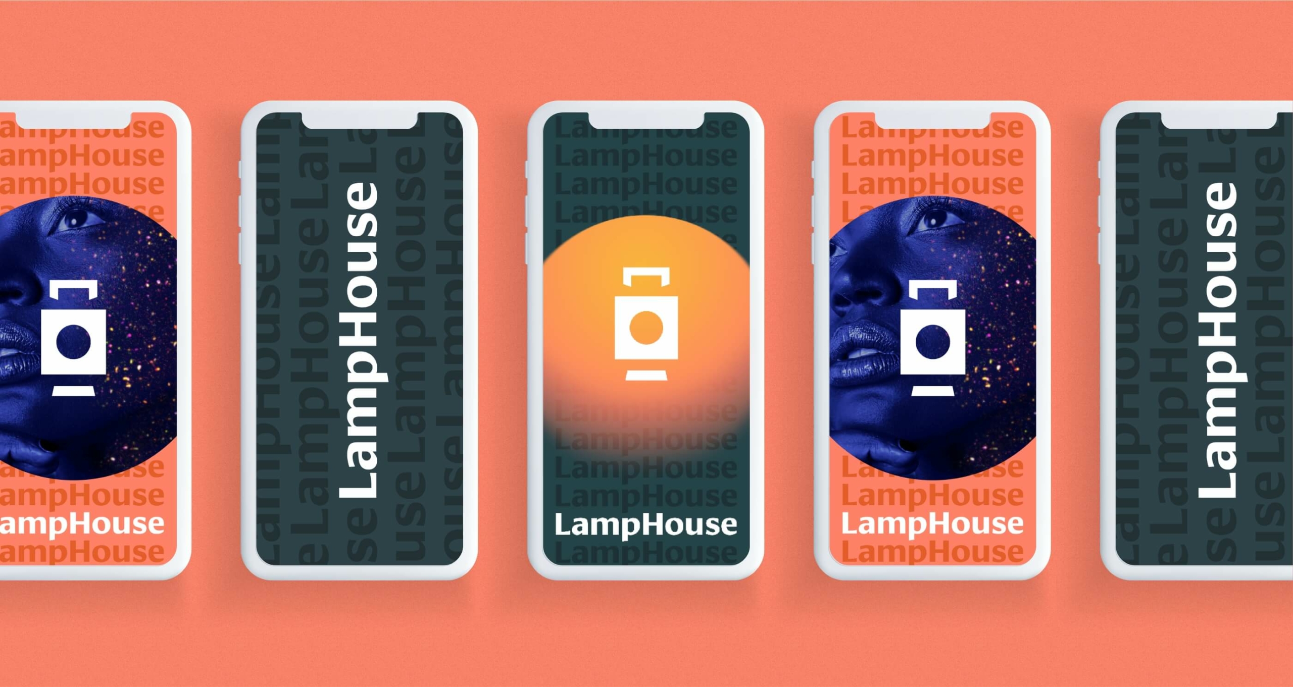 Three branding social media screens for LampHouse films designed by Infantree branding agency