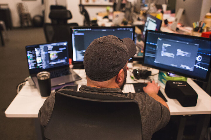 Infantree developer building a custom website theme.